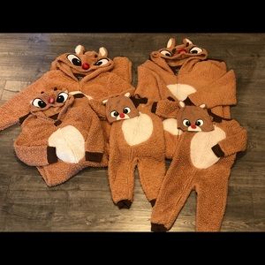 Family Rudolph the Red Nose Reindeer onesies